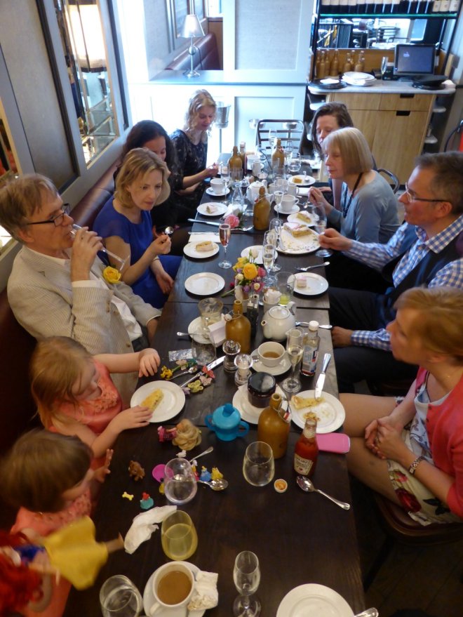 The bottom half of the table - and a kir royale on the house!